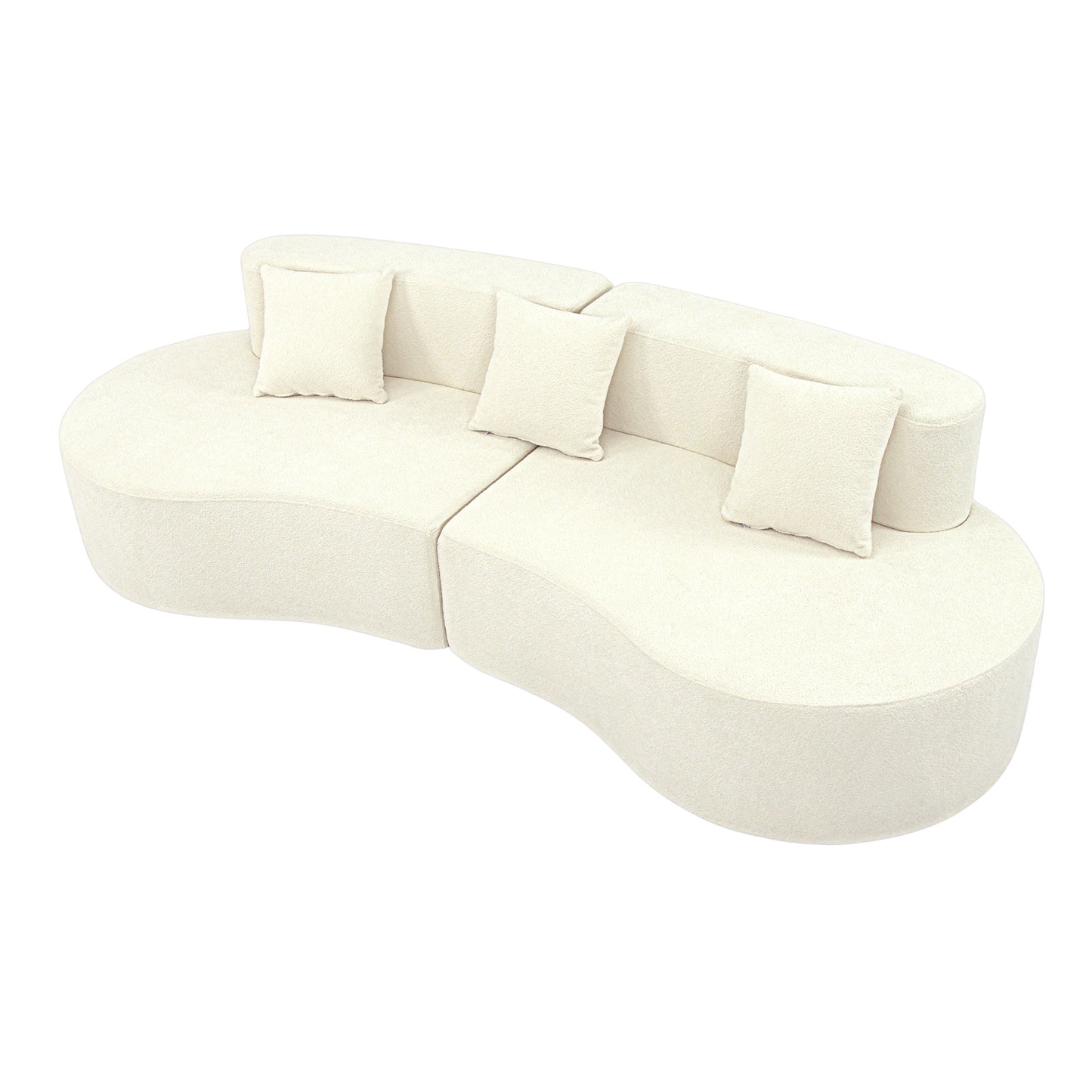 YF595-B Moon Sofa Cream White Right Side (Overweight, Oversized)