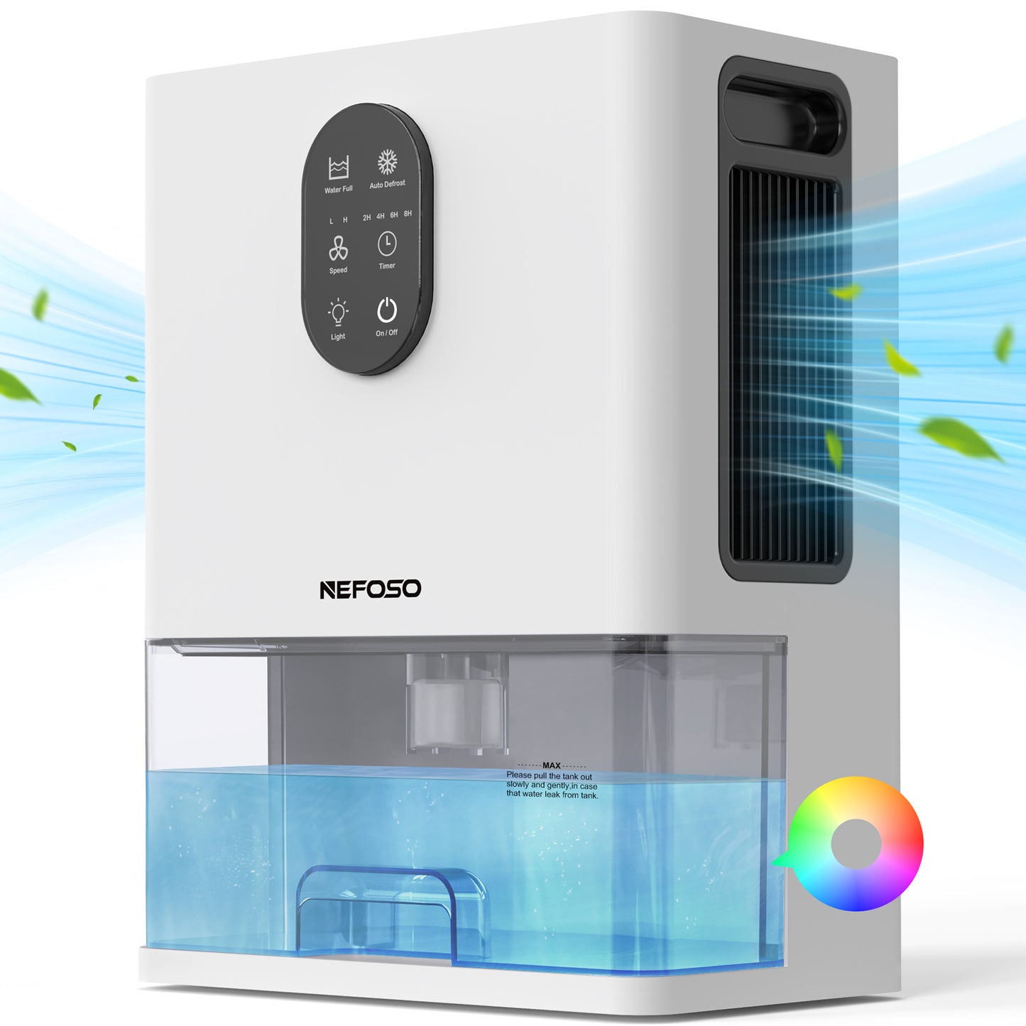 Nefoso 101 oz Dehumidifier for Basement, 800 sq. ft Coverage Area Quiet Dehumidifier with Timer, Sleep Mode, Defrost, 7 Color Light for Home Bathroom Bedroom Living Room Closet RV