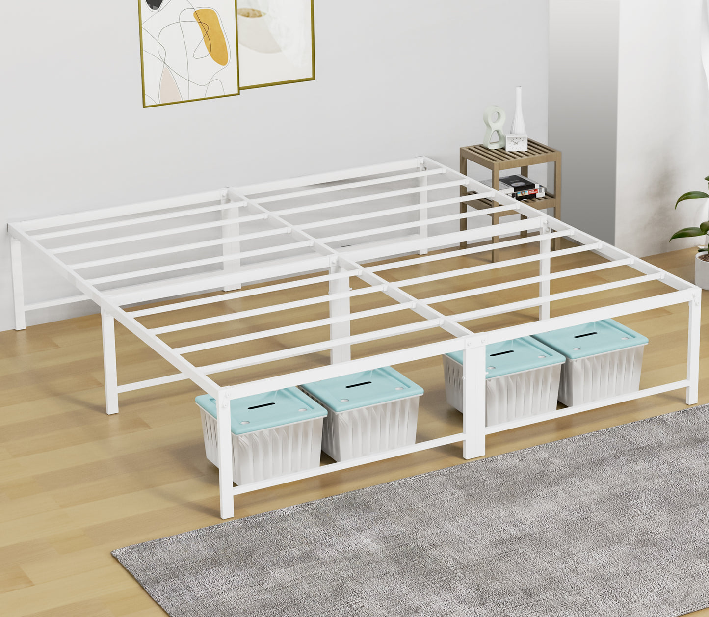 Nefoso Bed Frame, 18 inch Heavy Duty Metal Platform Bed Frame, No Box Spring Needed