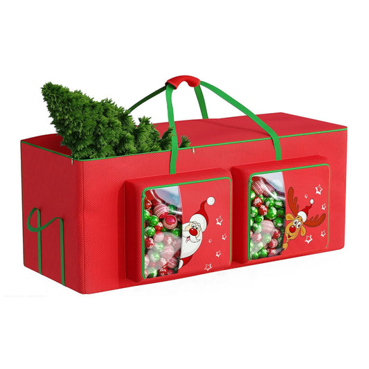 Nefoso Christmas Tree Storage Bag,Heavy Duty Large Storage Bags with 2 Pocket and Zippers