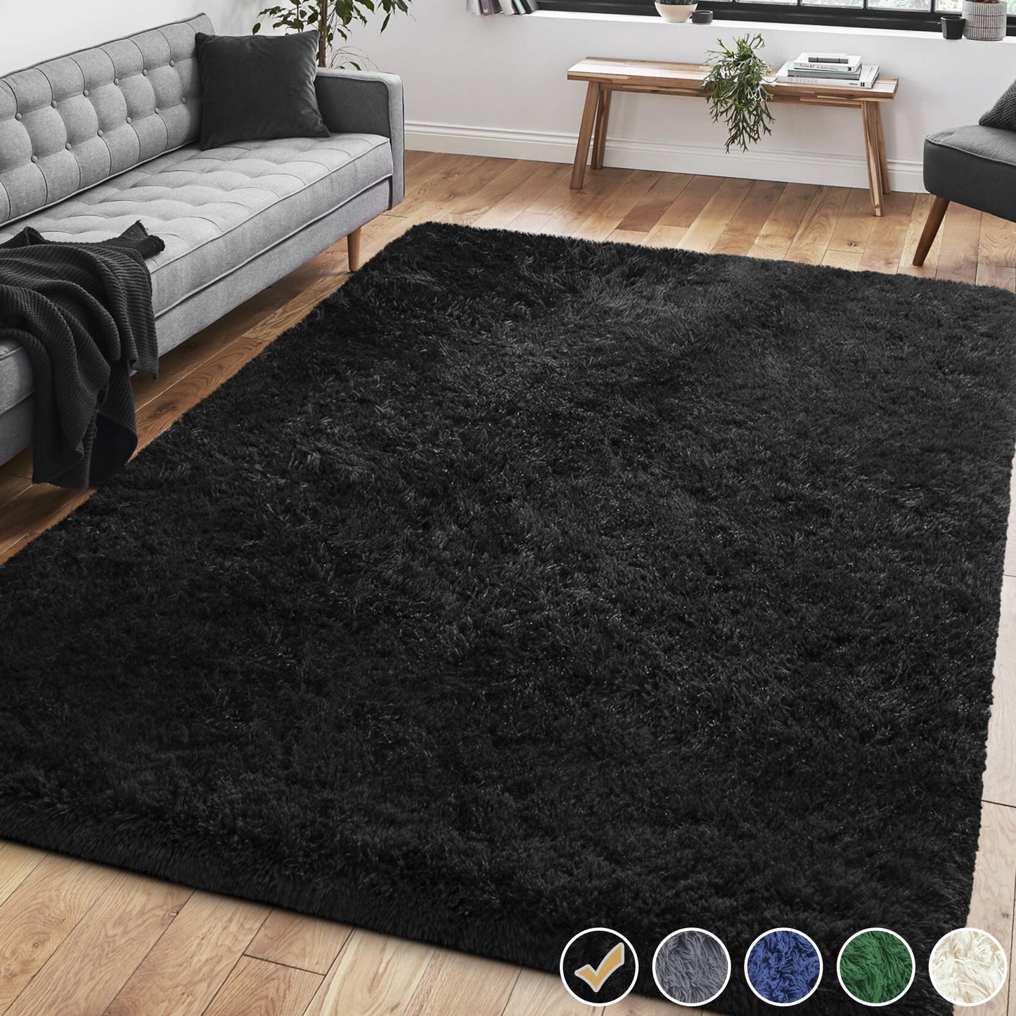 Nefoso Shag Area Rug, 5ft x 7ft / 6ft x 9ft / 7ft x 10ft Soft Fluffy Area Rugs for Living Room Bedroom Decor Carpet