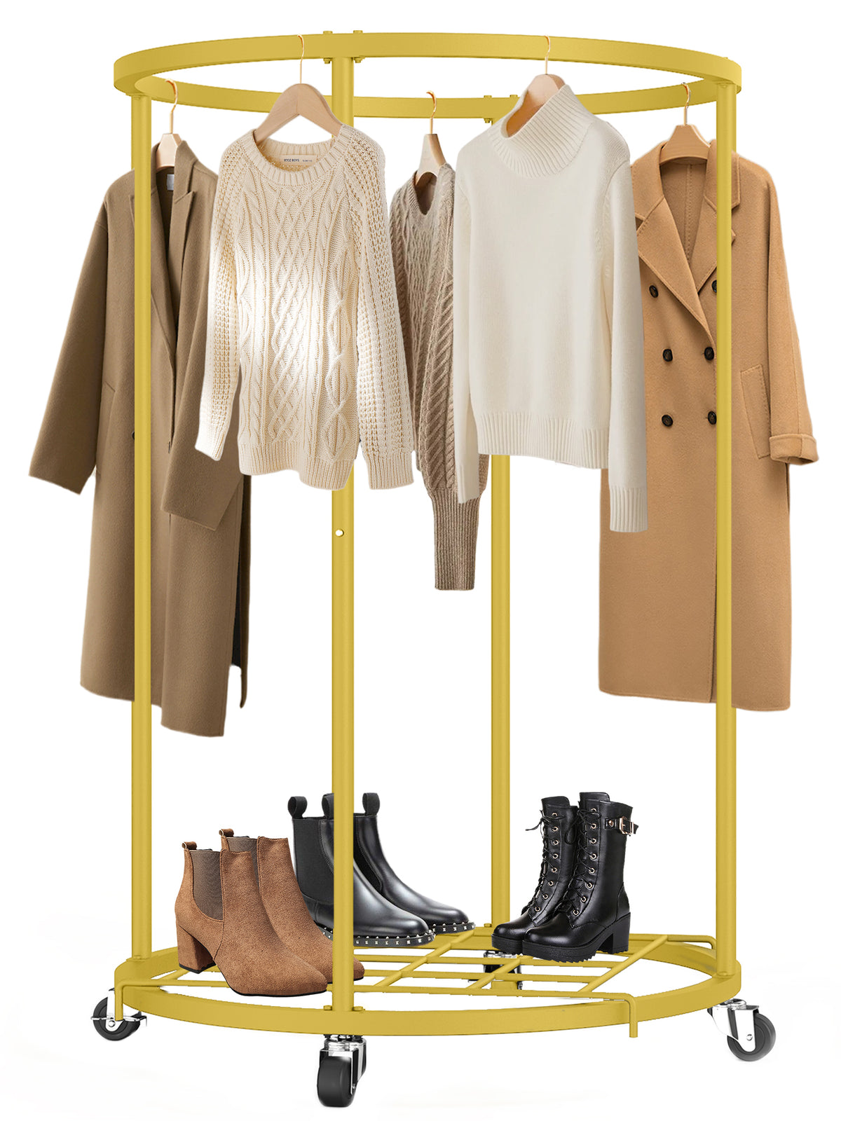 Round Clothes Rack Rental Nefoso Clothing Garment Rack with 4 Wheels and Shelf,Round Clothes Rac ...