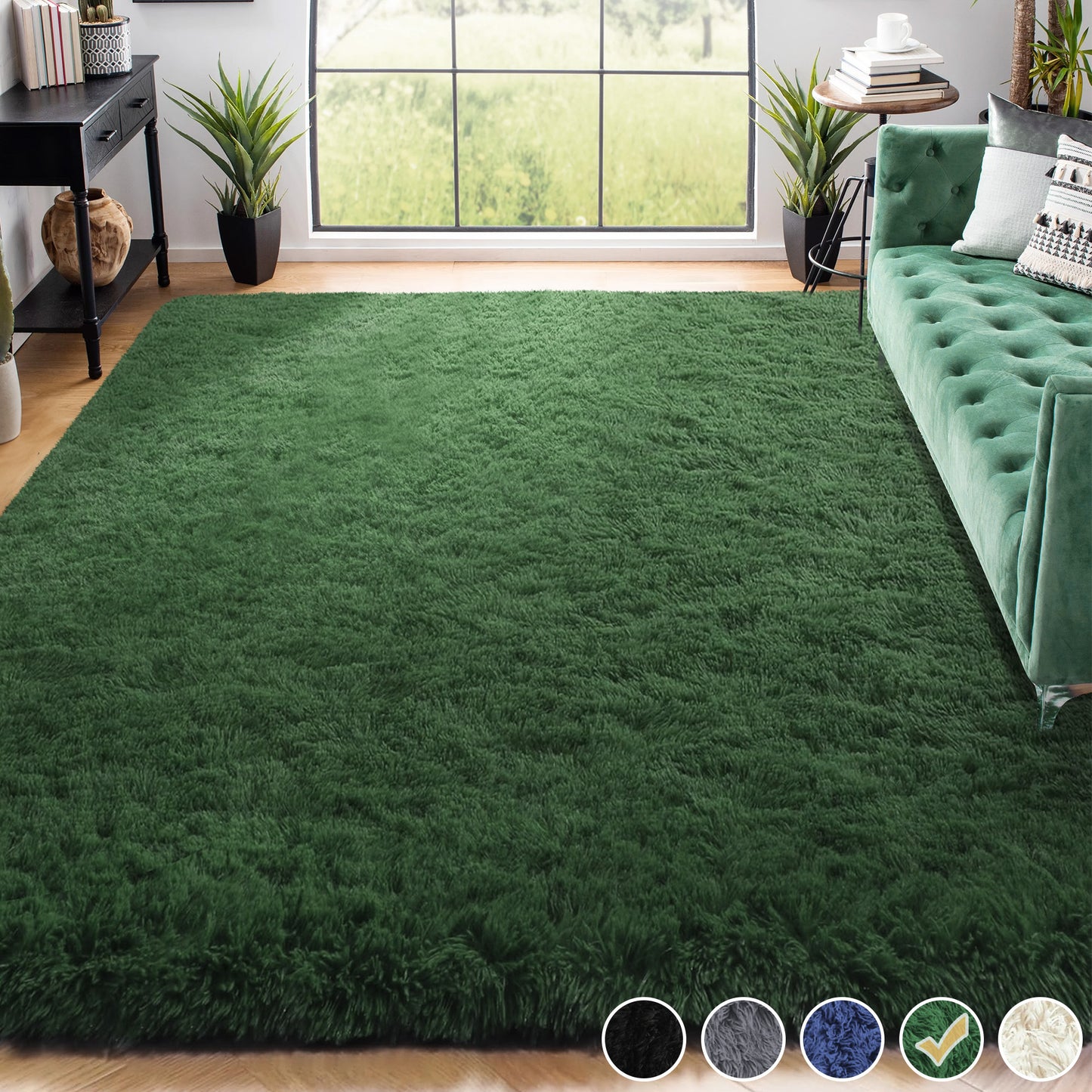 Nefoso Shag Area Rug, 5ft x 7ft / 6ft x 9ft / 7ft x 10ftt / 9ft x 12ft Soft Fluffy Area Rugs for Living Room Bedroom Decor Carpet