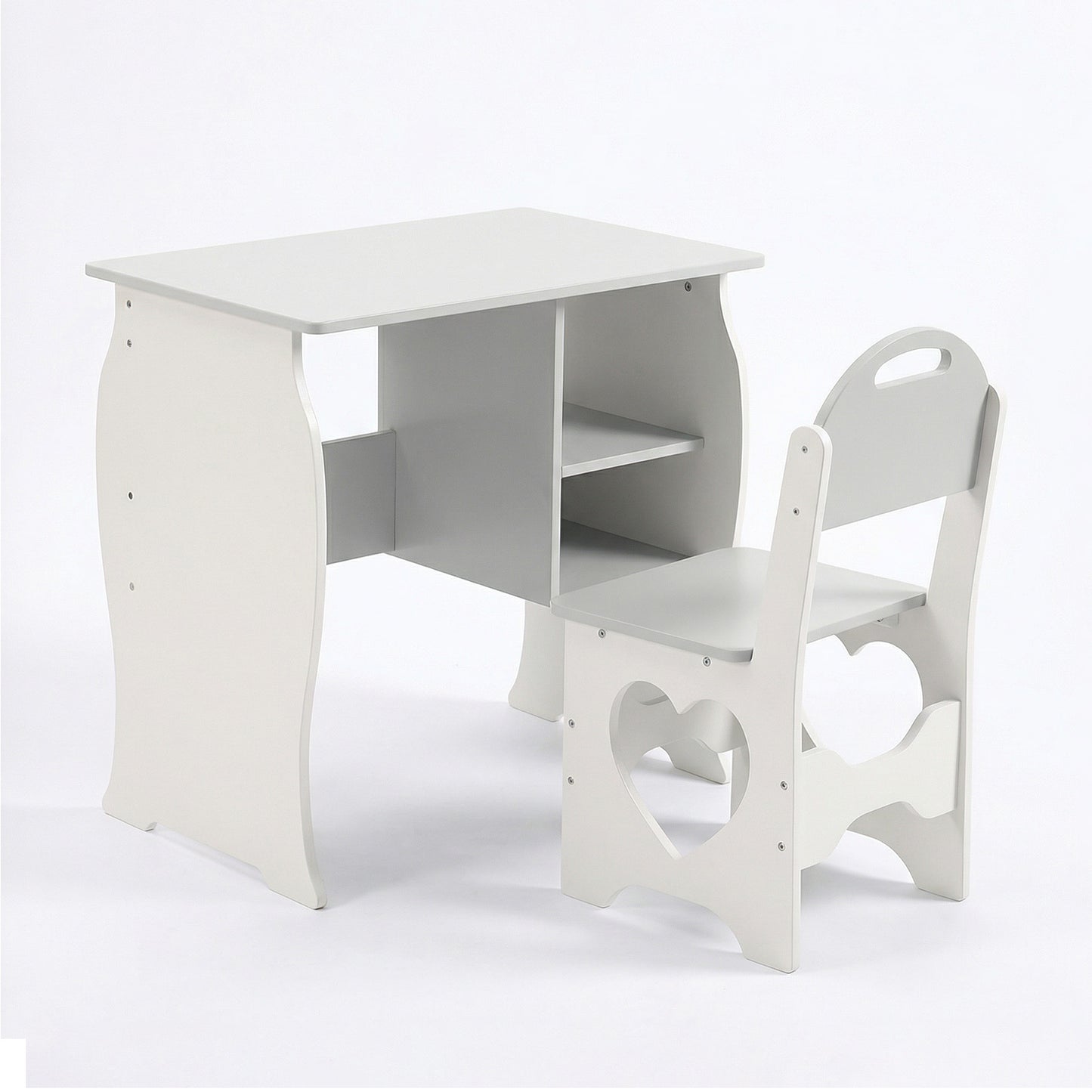 Wooden children's study desk set with storage function for writing, reading, and drawing at home and school (overweight and oversized)