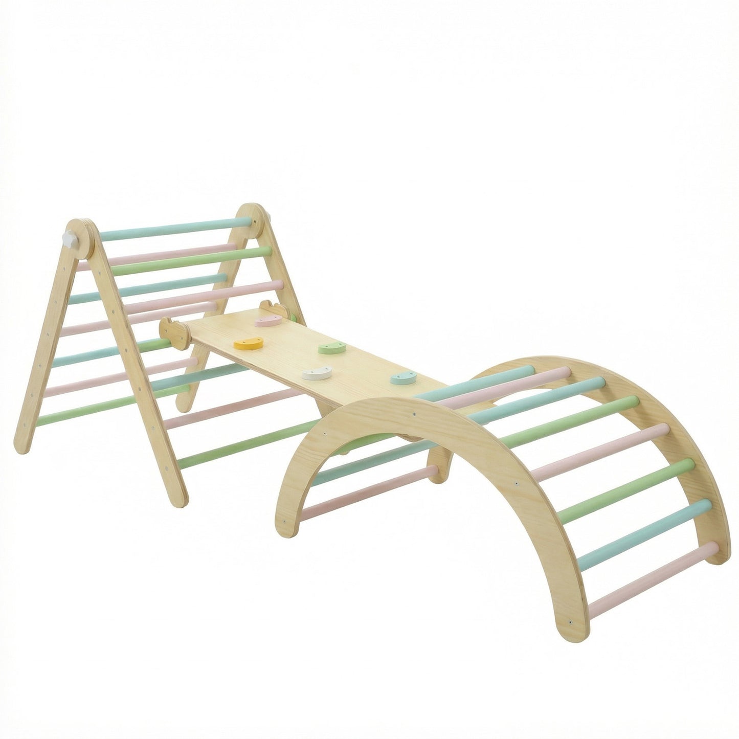 Foldable children's rock climbing toy set, baby indoor playground, jungle gym with arch, ramp and ladder, suitable for young children (overweight and oversized)
