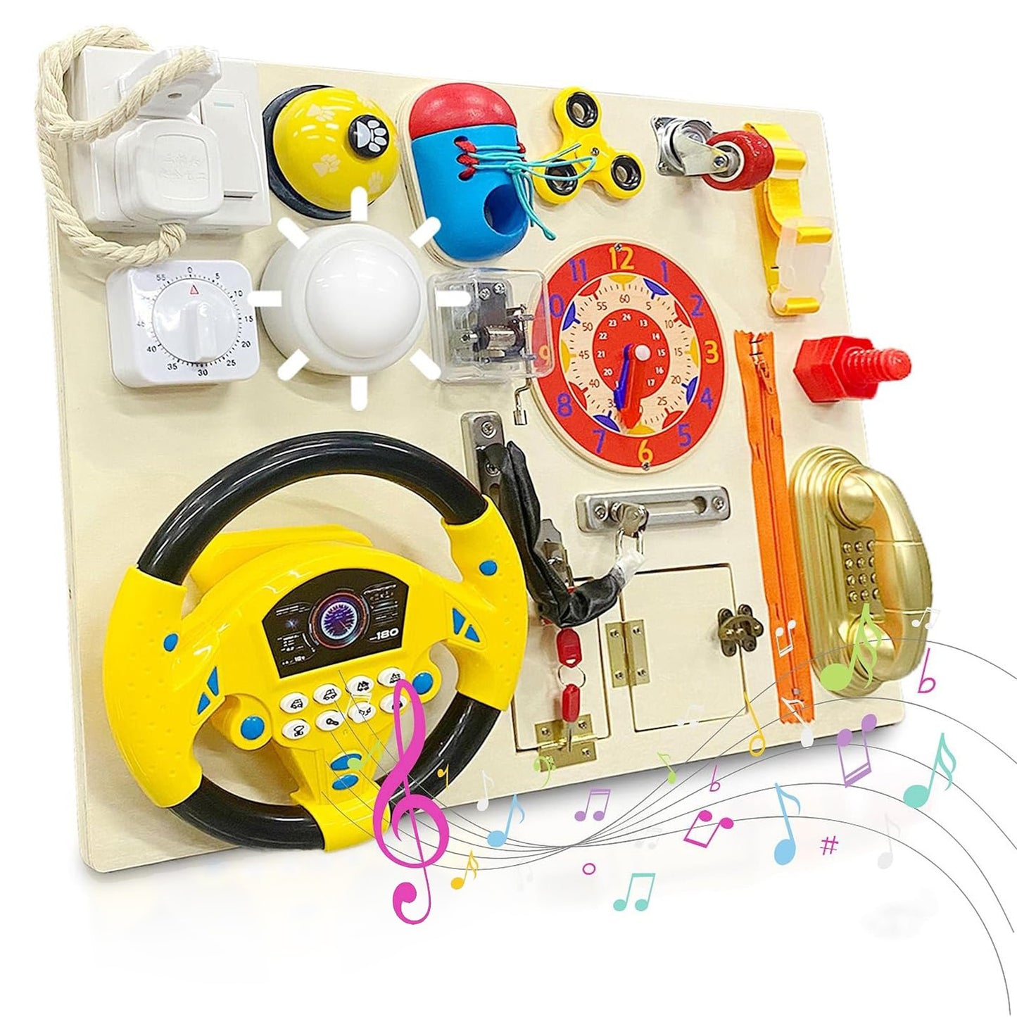 Large busy board suitable for wooden learning puzzle toys for young children to soothe infants (overweight and oversized)