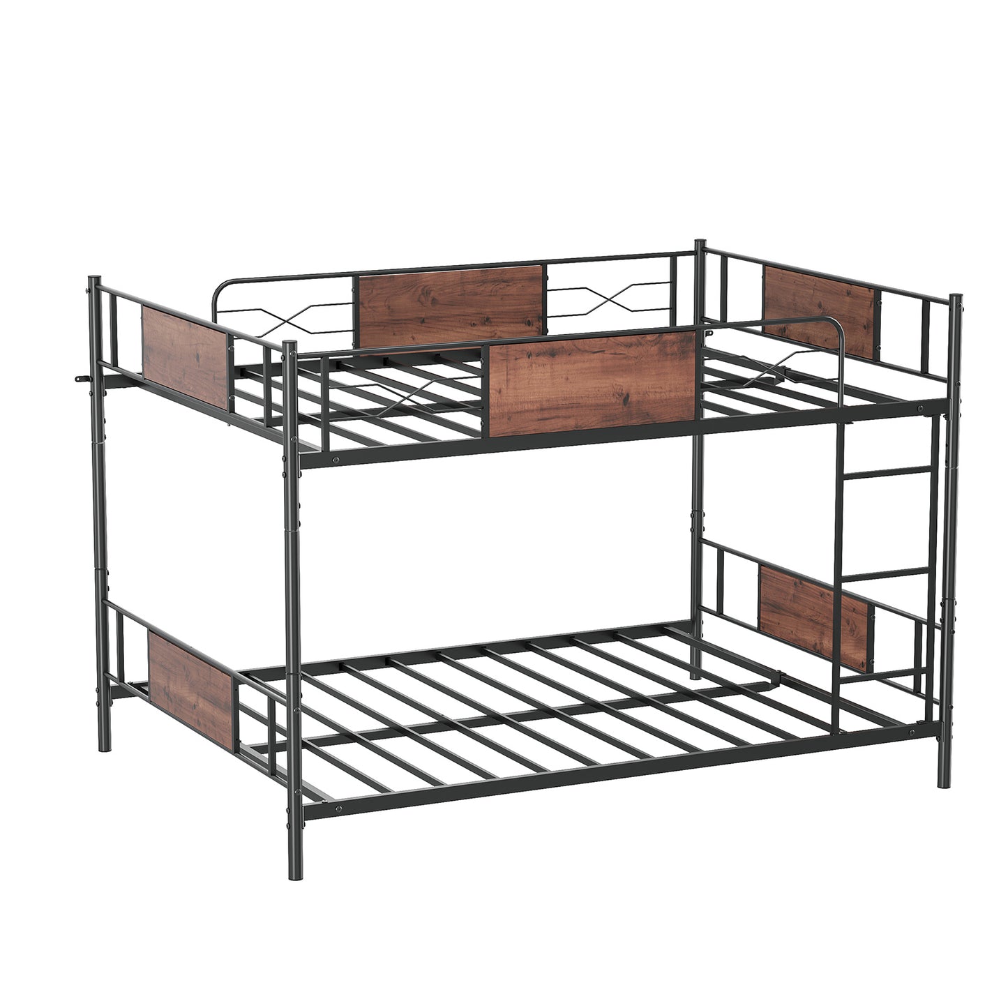 Metal bunk bed, can be split into two independent beds, with raised guardrails, storage under the bed, no need for mattress base, no noise, suitable for children, teenagers, and adults