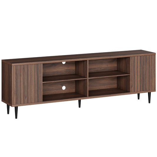 70 inch medieval modern style TV cabinet - walnut TV console table, suitable for living room TV cabinets