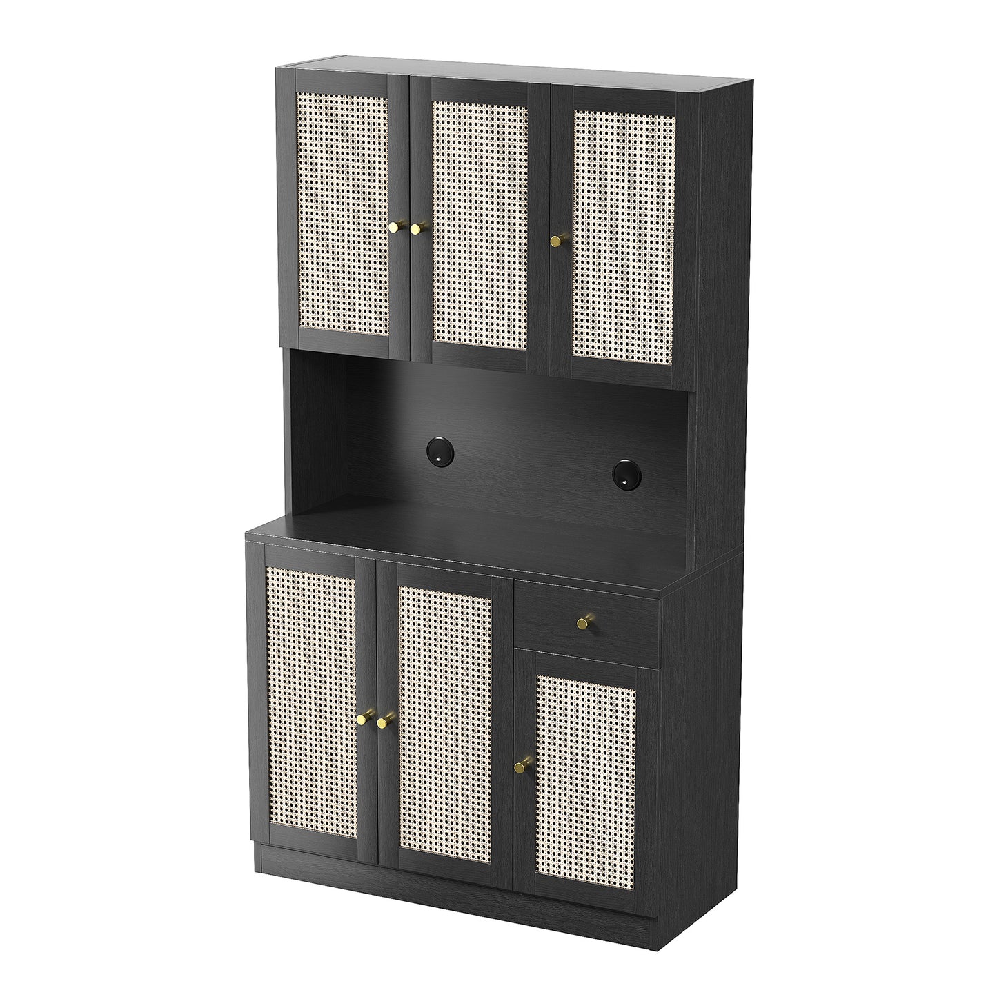 (Cannot be sold separately, must be bundled with YM3117260000411) 70 inch modern high cabinet storage cabinet with countertop soft door, suitable for kitchen, living room, dining room (Package 1)