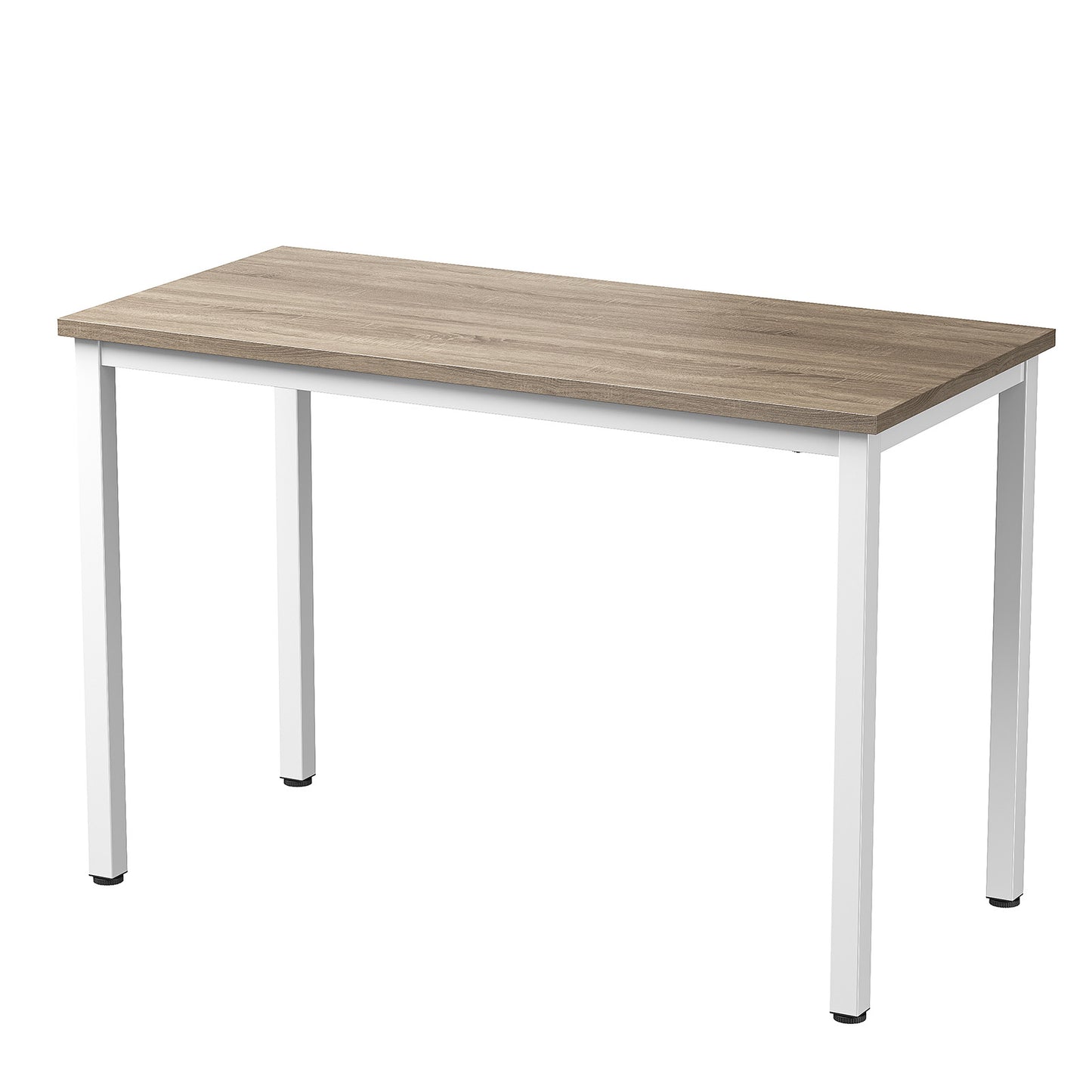 Computer desk, 47 inch home office desk, modern minimalist style home office game desk, sturdy metal frame, easy to assemble, oak color+white