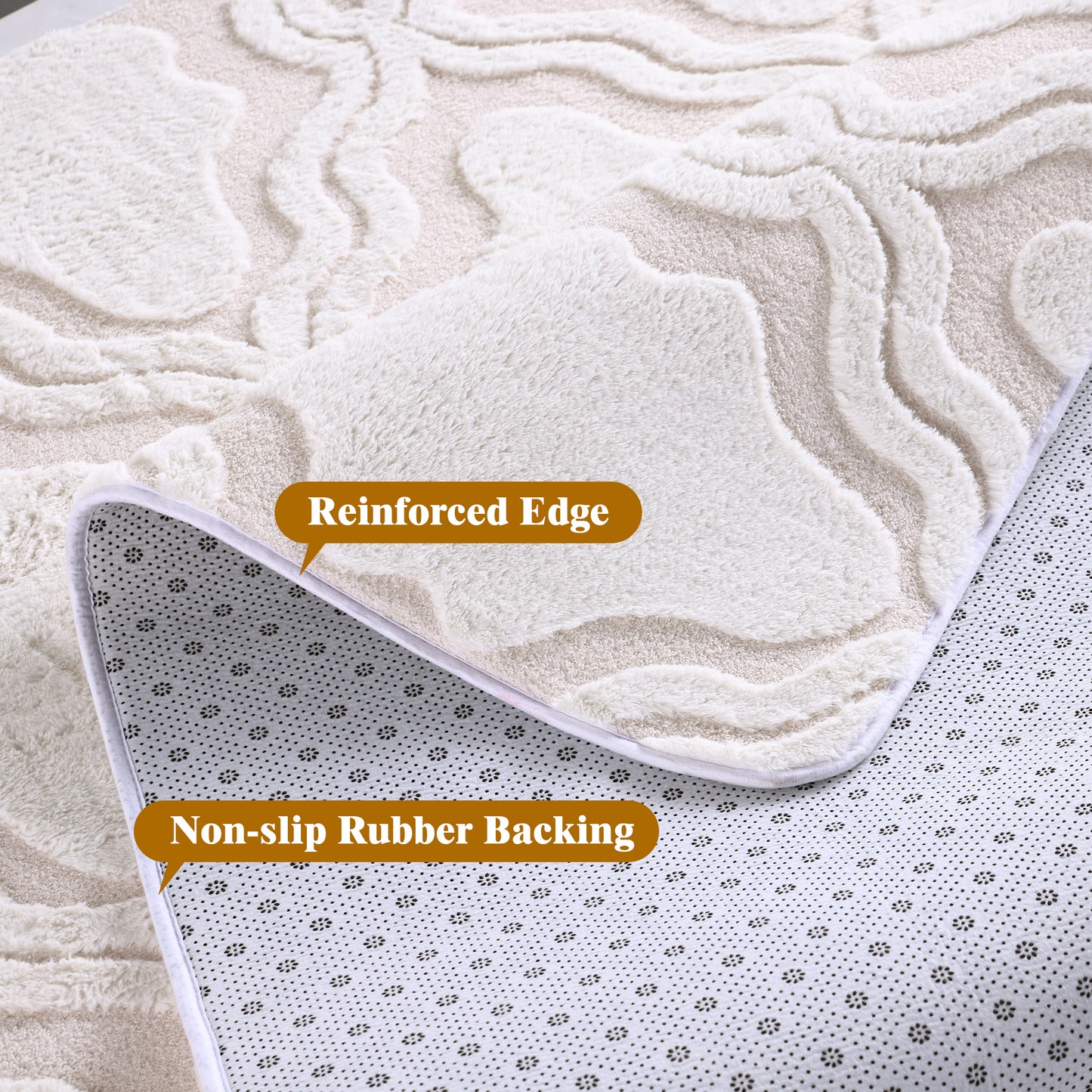 Nefoso Shag Area Rug, 8ft x 10ft Washable Area Rugs for Living Room Bedroom Decor, Non-Slip Carpet, Modern Geometric
