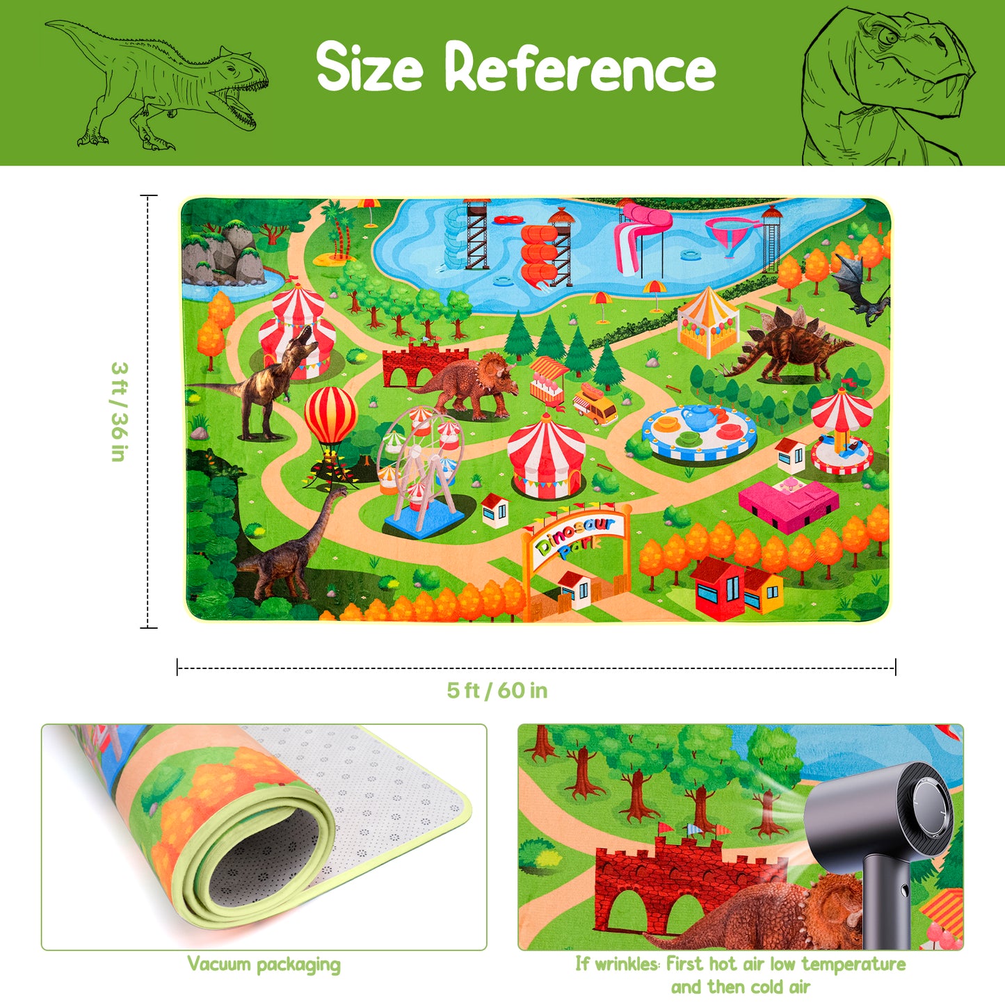 Nefoso Kids Play Rug, Kids Play Mat 3ft x 5ft / 4ft x 6ft Area Rug for Indoor, Age Group 3+
